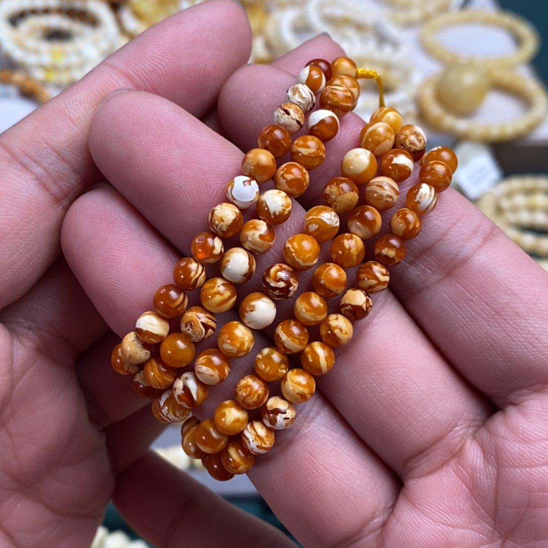 琥珀裸石未镶嵌5.7左右妖孽花蜡