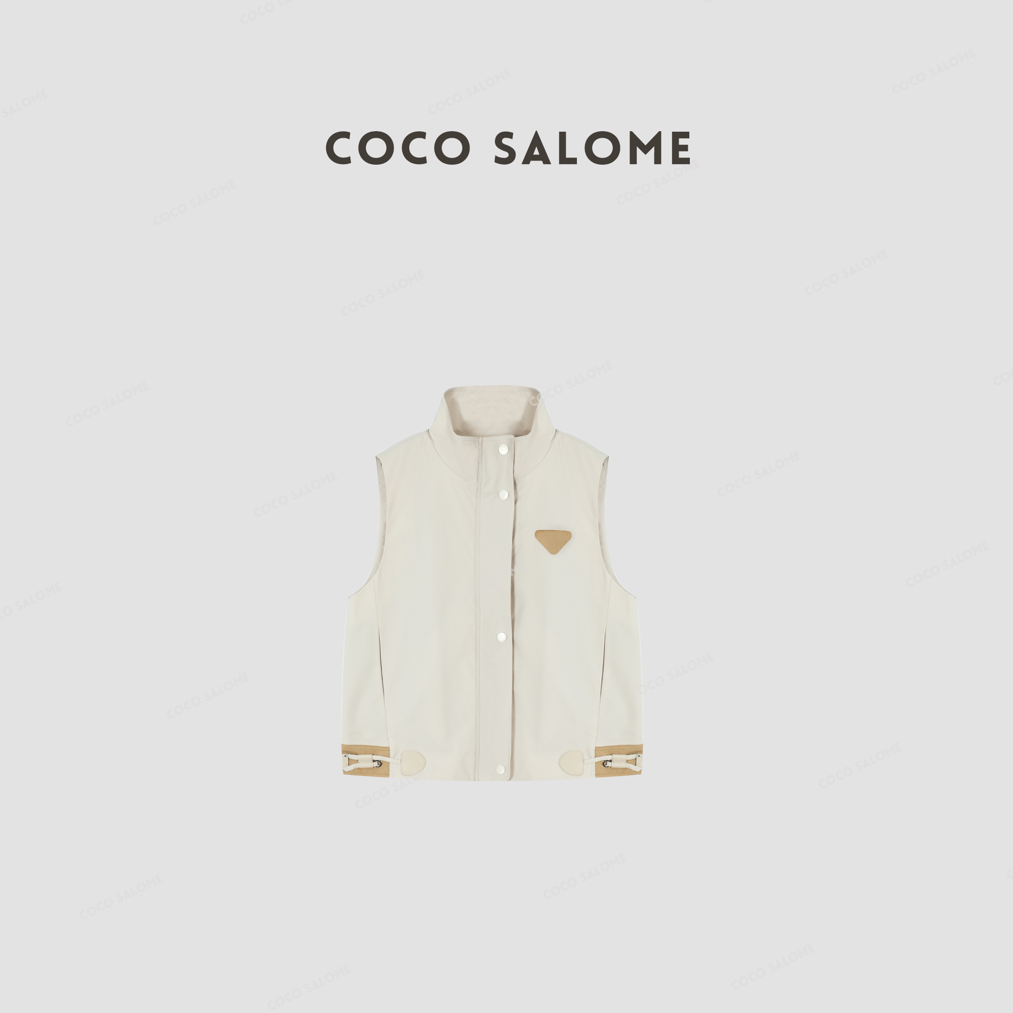 COCO SALOME⒁【奶酪】2025早春126g三防立领休闲百搭简约马甲0975