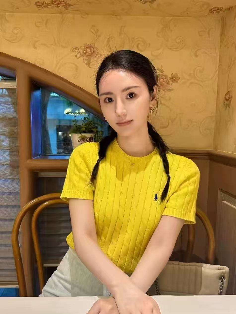 【露思同款】夏季马刺绣圆领短袖针织衫