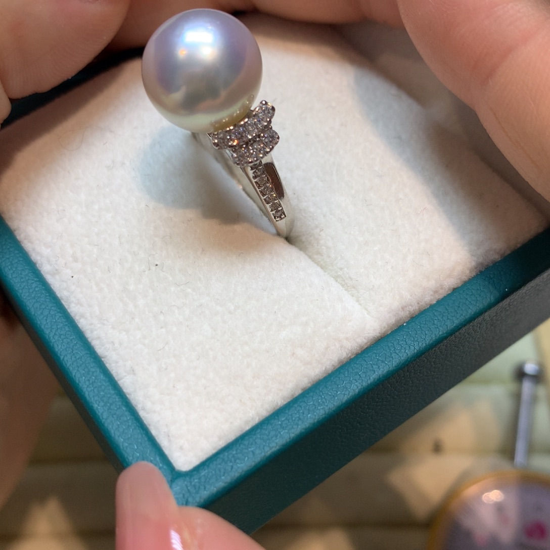 海水珍珠戒指银S925镶嵌