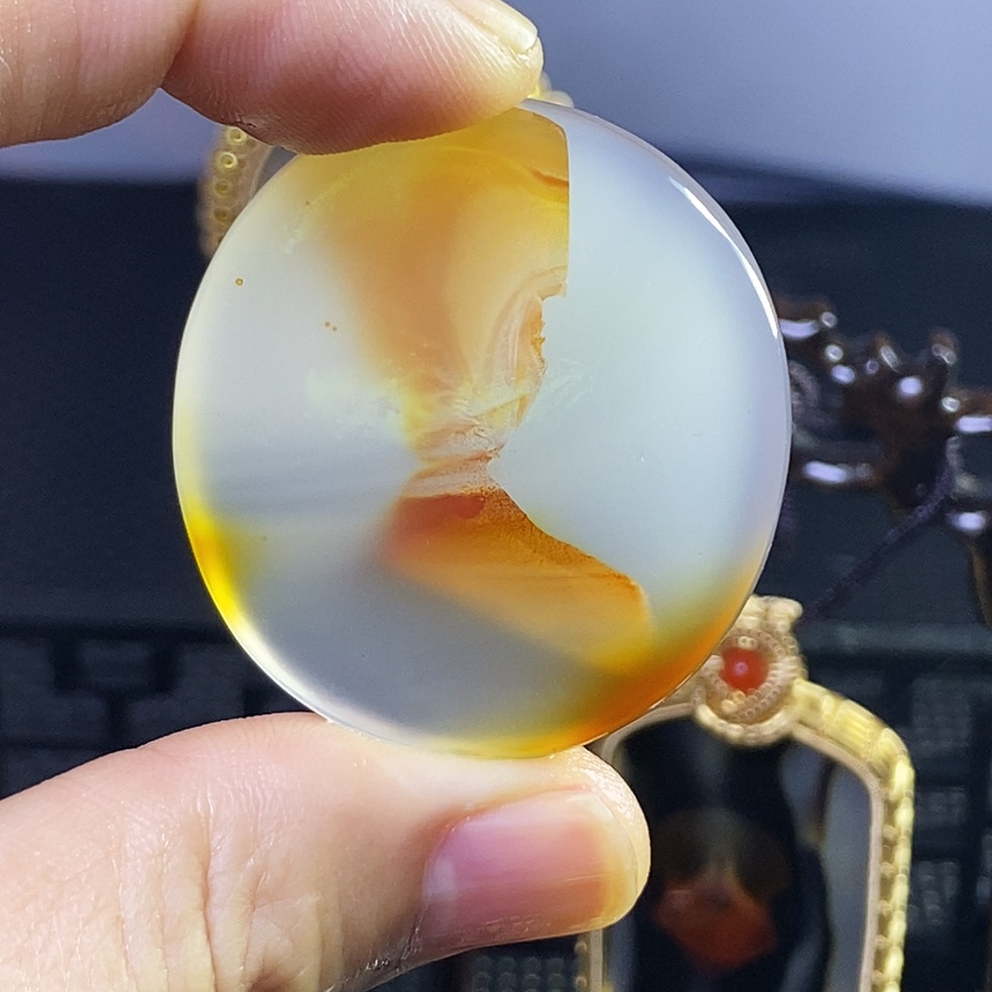 合成碳硅石非金属时尚图纹画面石饰品