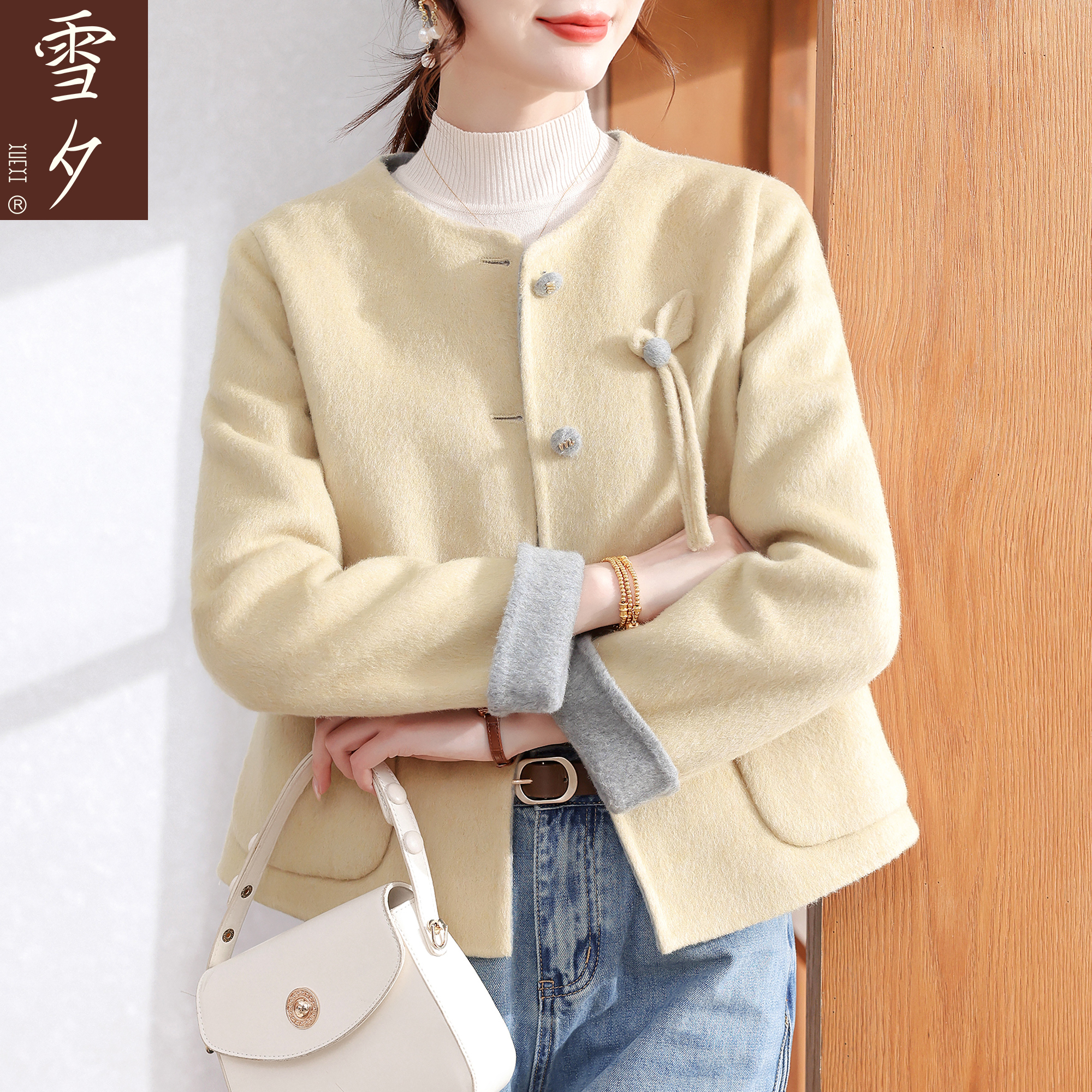 妈妈装秋新中式国风毛呢外套2025新款中老年女装巨好看呢子上衣服
