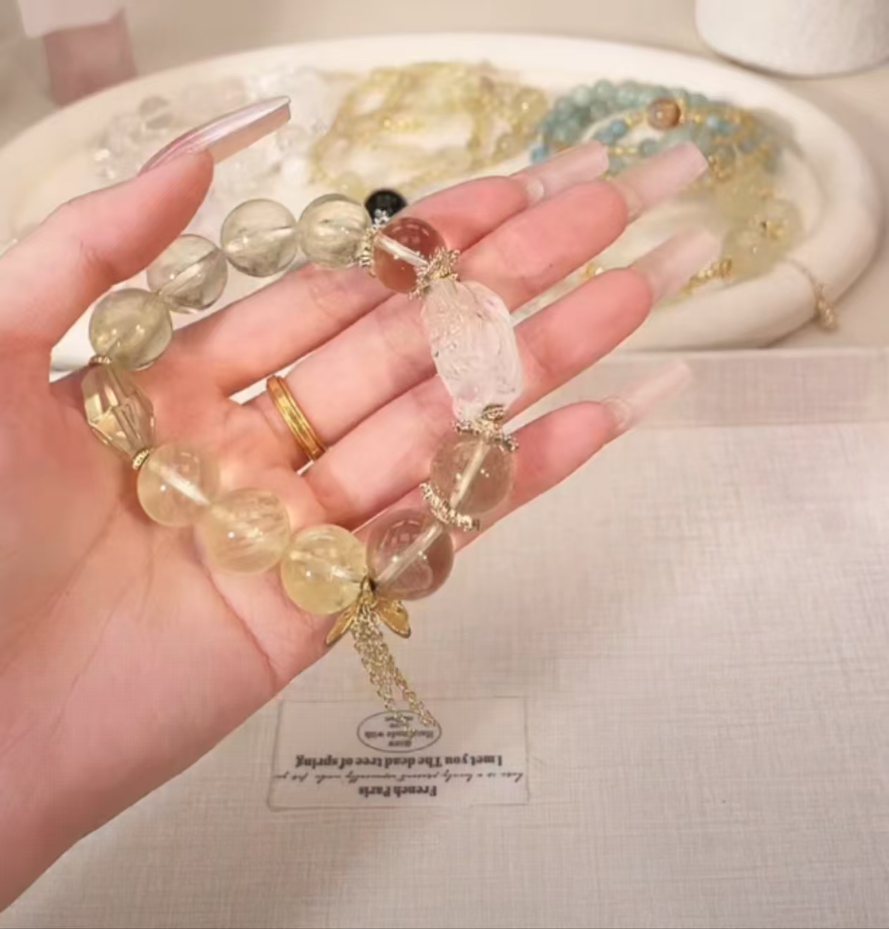 【一只幸子】【拍三发一】黄水扎基diy手串 幸子的爱