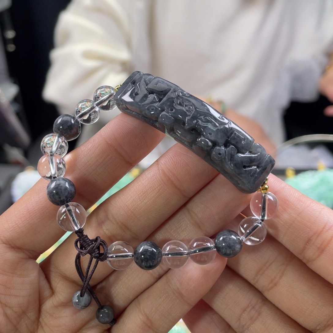 翡翠手链未镶嵌代编织