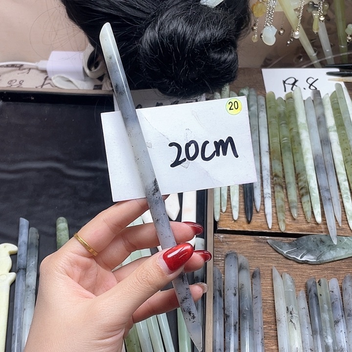 蛇纹石玉发饰合金