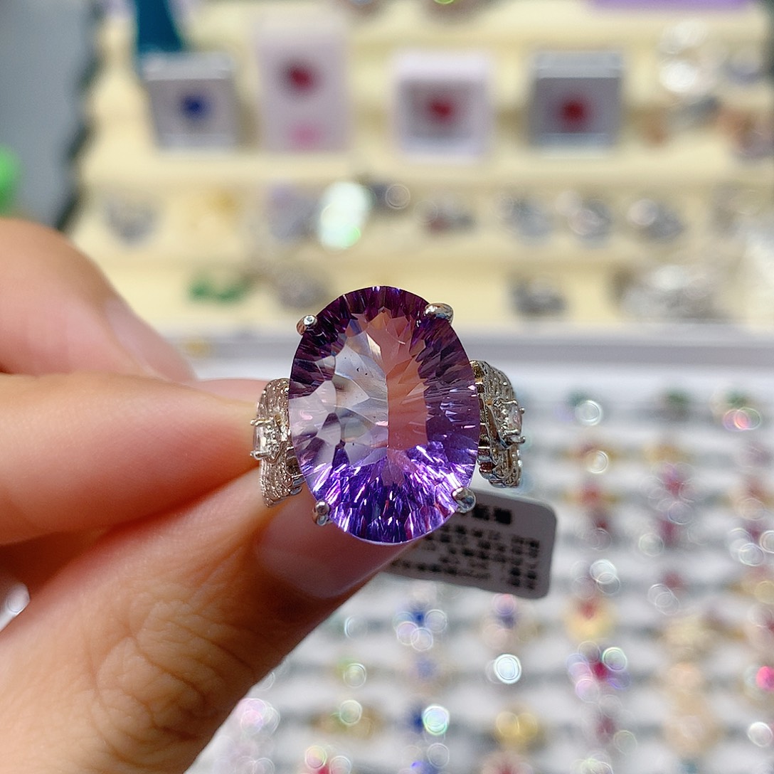 水晶银S925镶嵌戒指