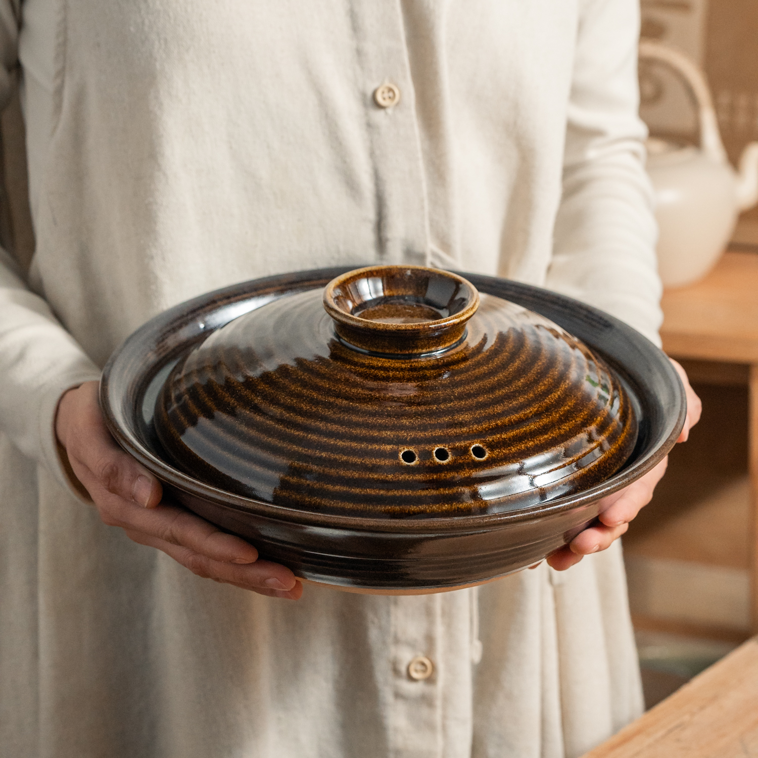 【万土烧-团圆紫金】天然手工粗陶菜煲炖菜煲仔饭海鲜煲砂锅厨房