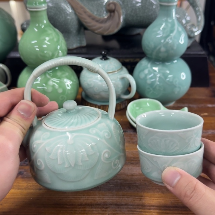 龙泉青瓷茶具微瑕48980