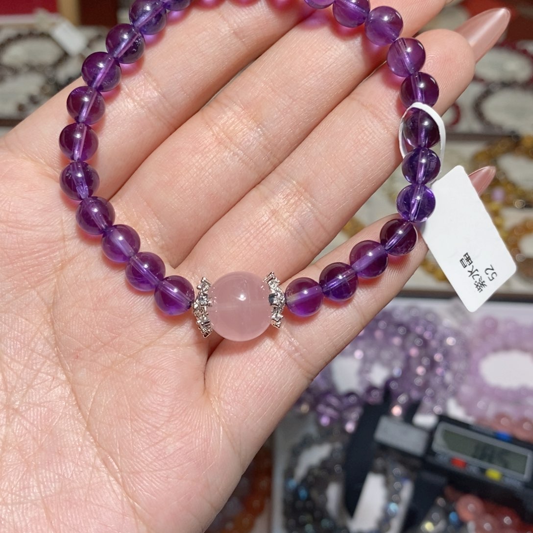 水晶手串未镶嵌紫水晶