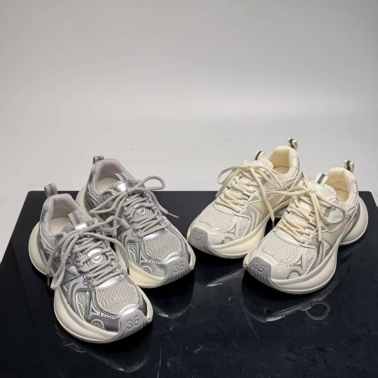 新款网面老爹鞋时尚潮流百搭厚底女鞋舒适休闲鞋 5057