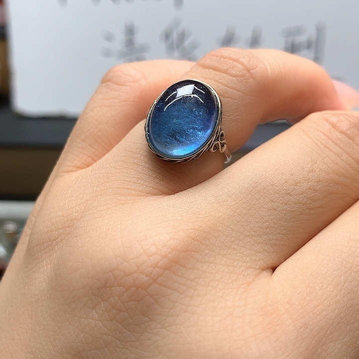 银S925镶嵌戒指水晶