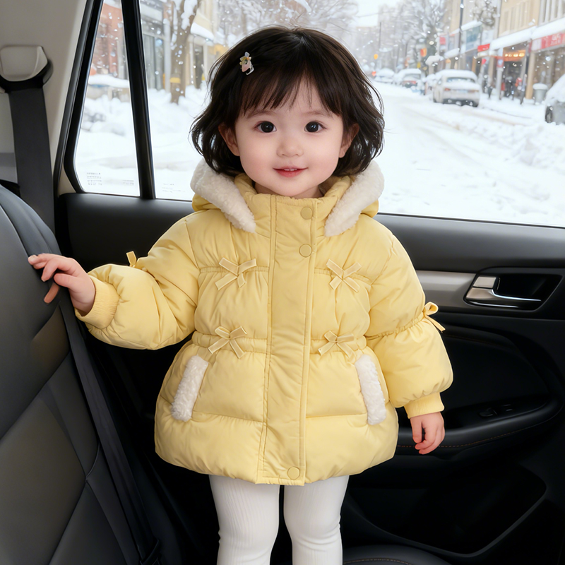 2025女童秋冬款洋气冬装加绒棉服女宝宝棉衣儿童外套冬季爆款棉袄