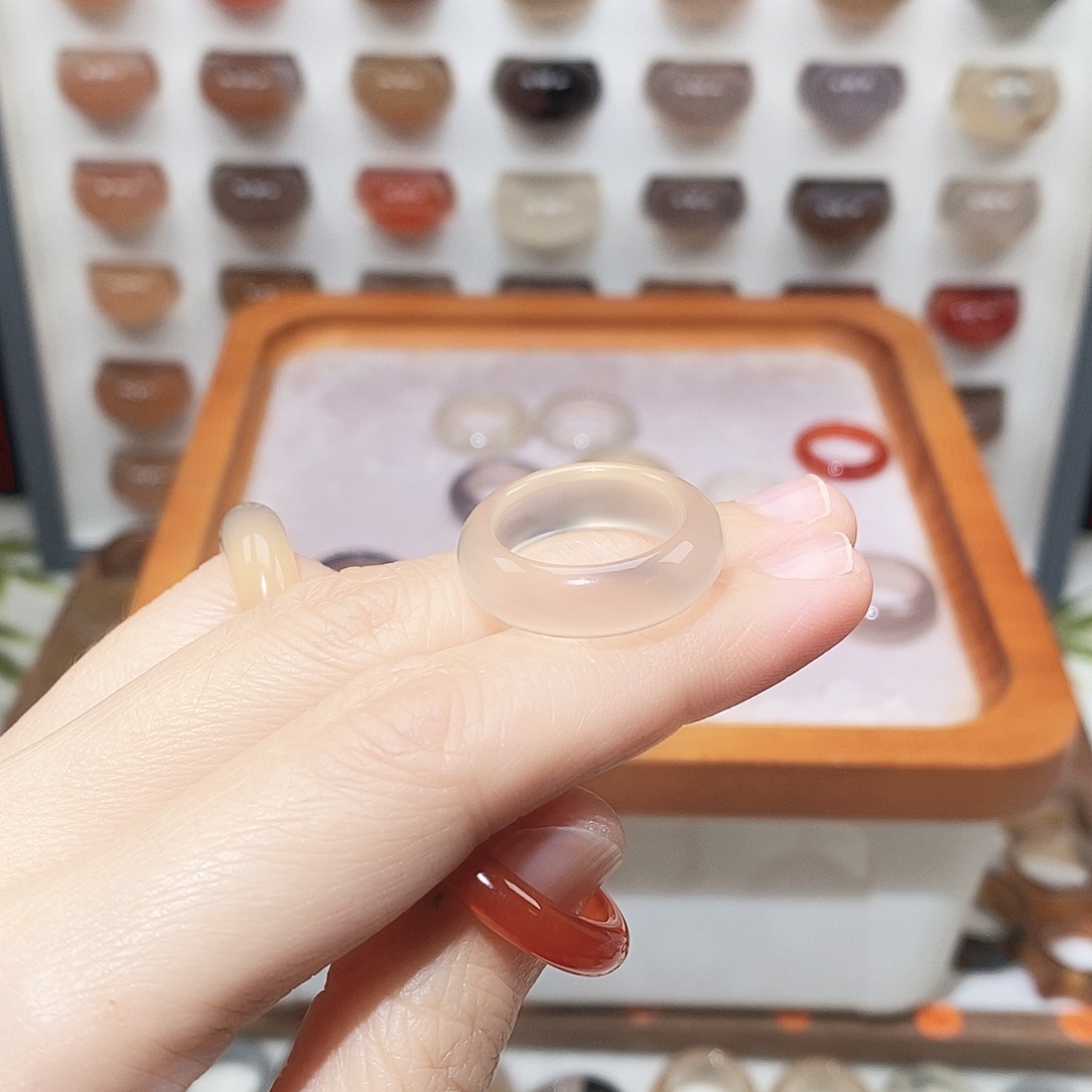 酸***盖玛瑙/玉髓未镶嵌戒指港15