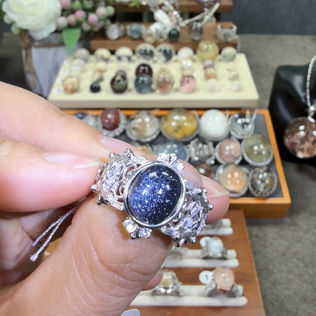 水晶戒指银S925镶嵌