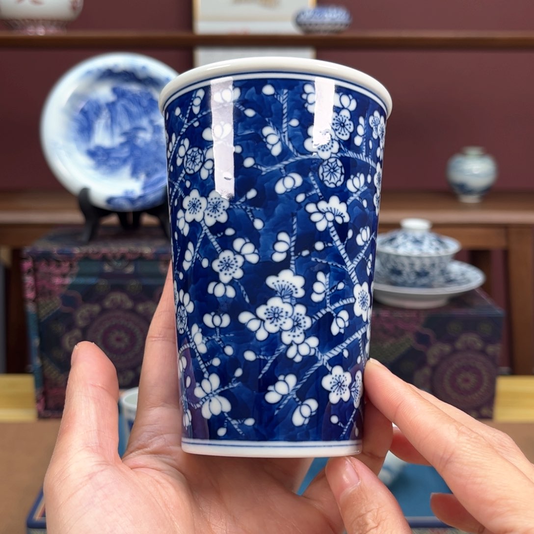 福利青花冰梅可乐杯