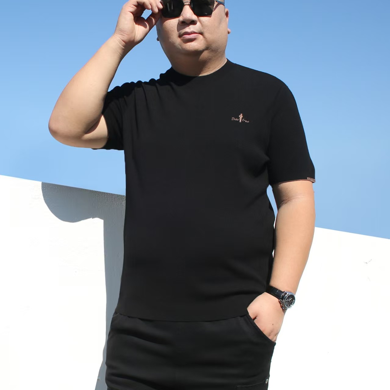 市场男装  大码针织短袖