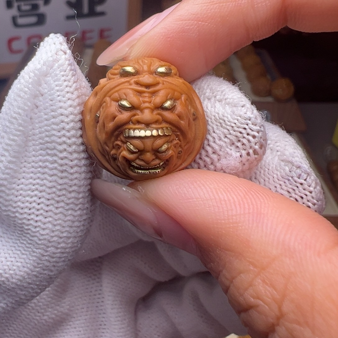 把件猴头核桃镶嵌款套娃全品有正常封口线