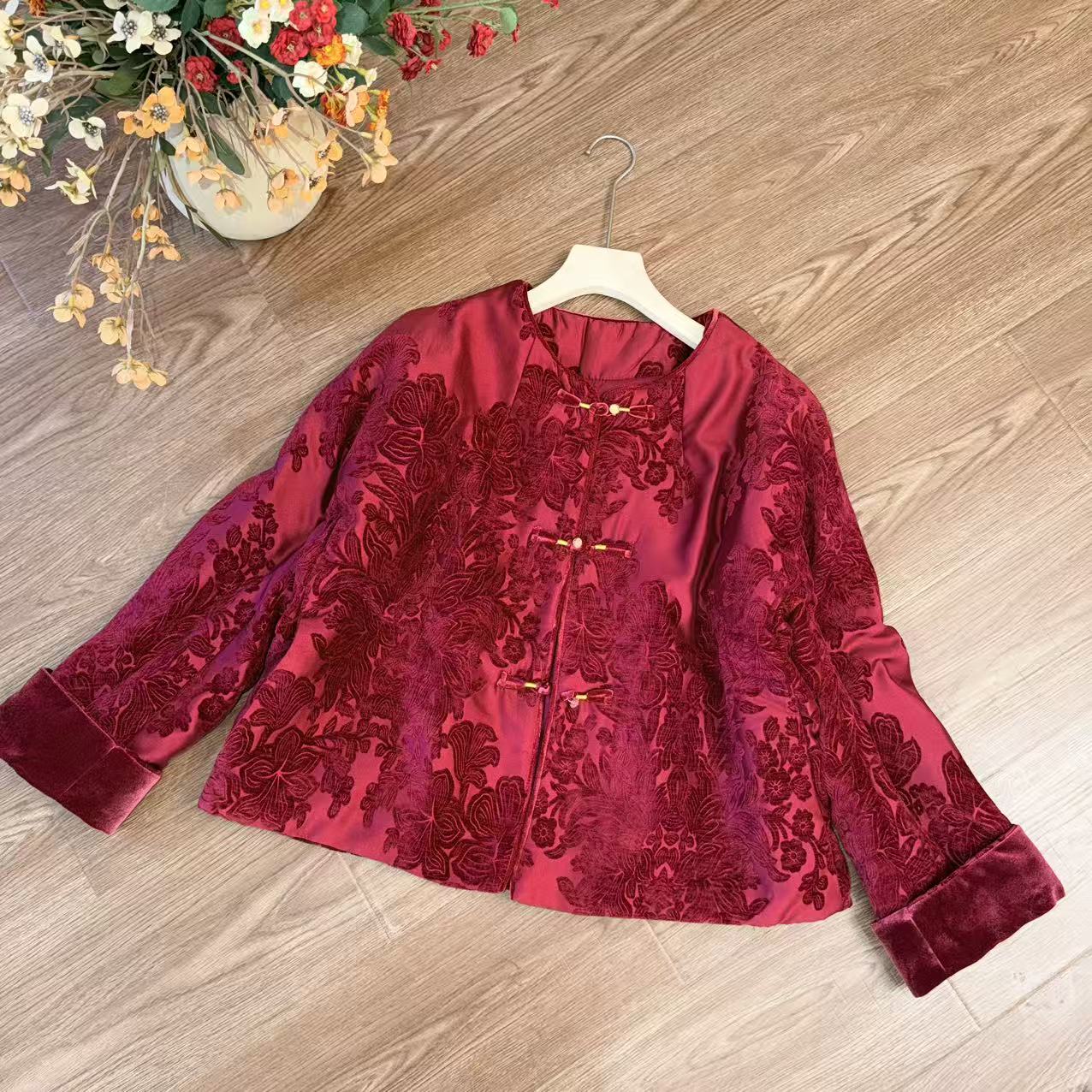 【大季原创】Z985秋季新中式宽松棉服外套女国风复古女装