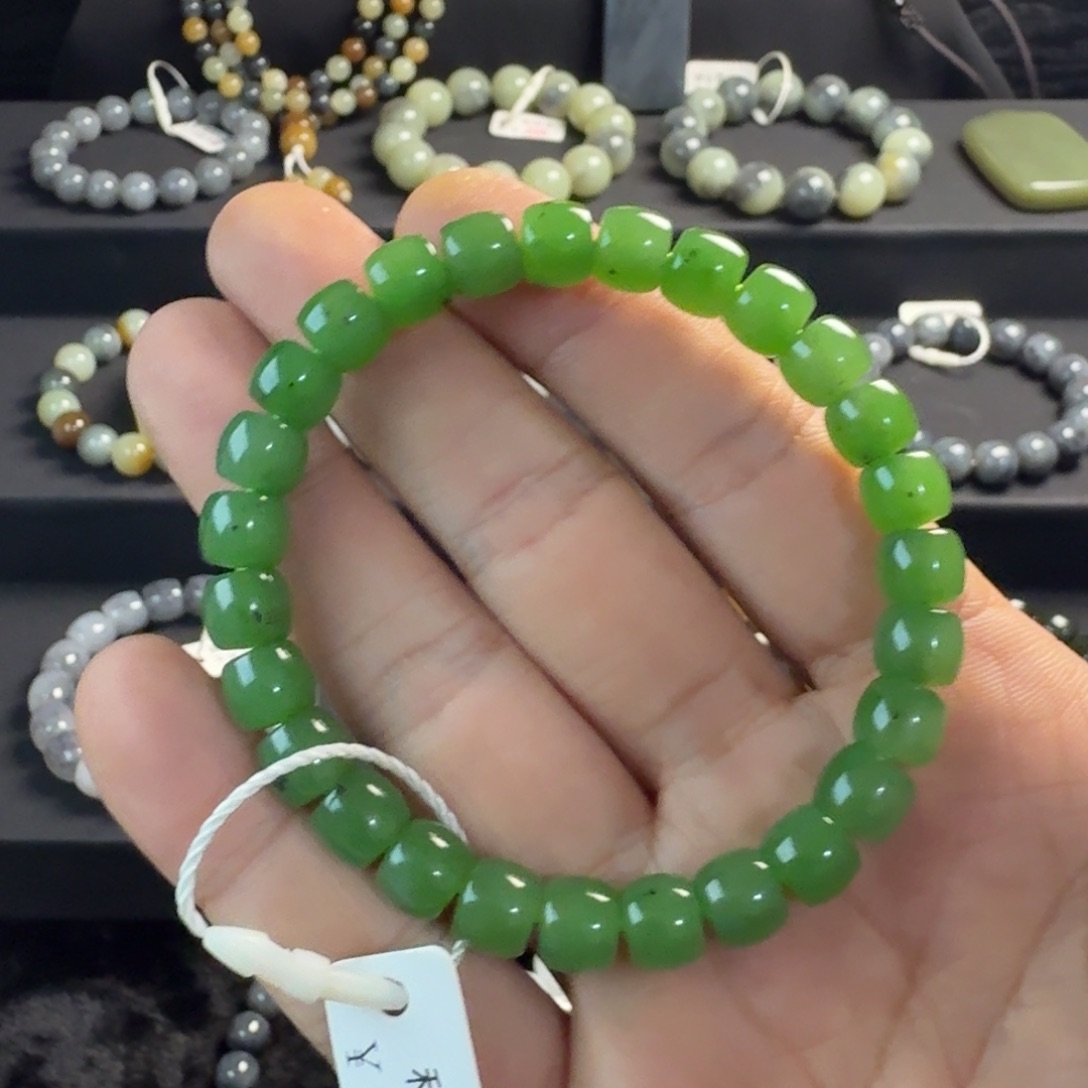 化***子和田玉未镶嵌手链（NGTC国检证书）支持全国复检