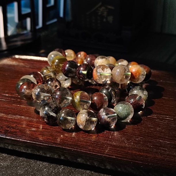 【书记甄选】天然四季幽灵单圈手链 多样性发一件 约13mm CK715