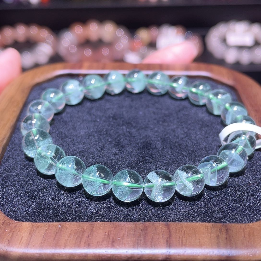 水晶手链未镶嵌翠幽灵手链，晶体通透8.2