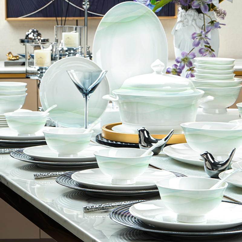 6人位高端餐具套装2025新款乔迁新居景德镇碗碟盘家用高级感