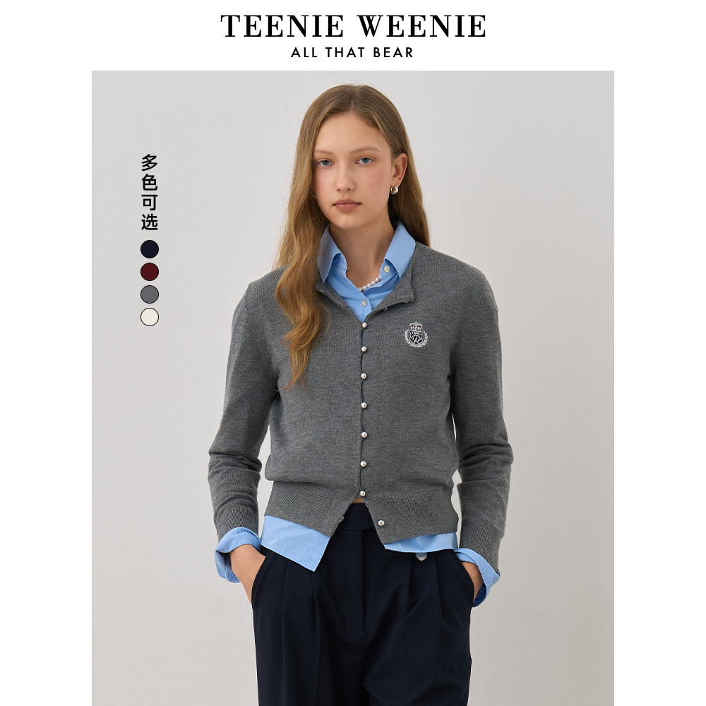 【达人专属】TeenieWeenie小熊毛针织开衫25学院时尚徽章毛衣0011