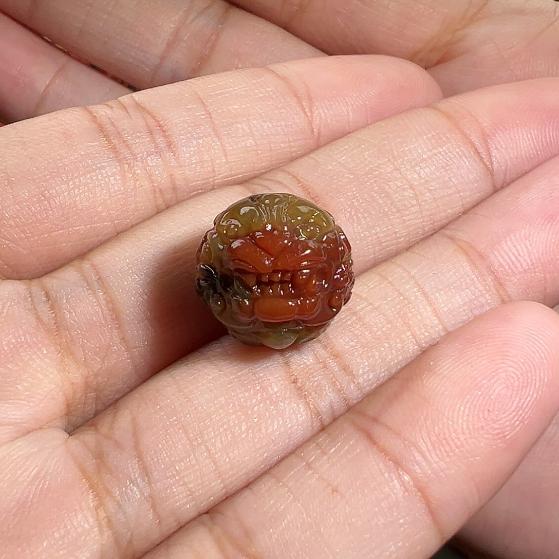 玛瑙/玉髓珠宝奇石未镶嵌刘*莹川料包浆特色貔貅珠福利价