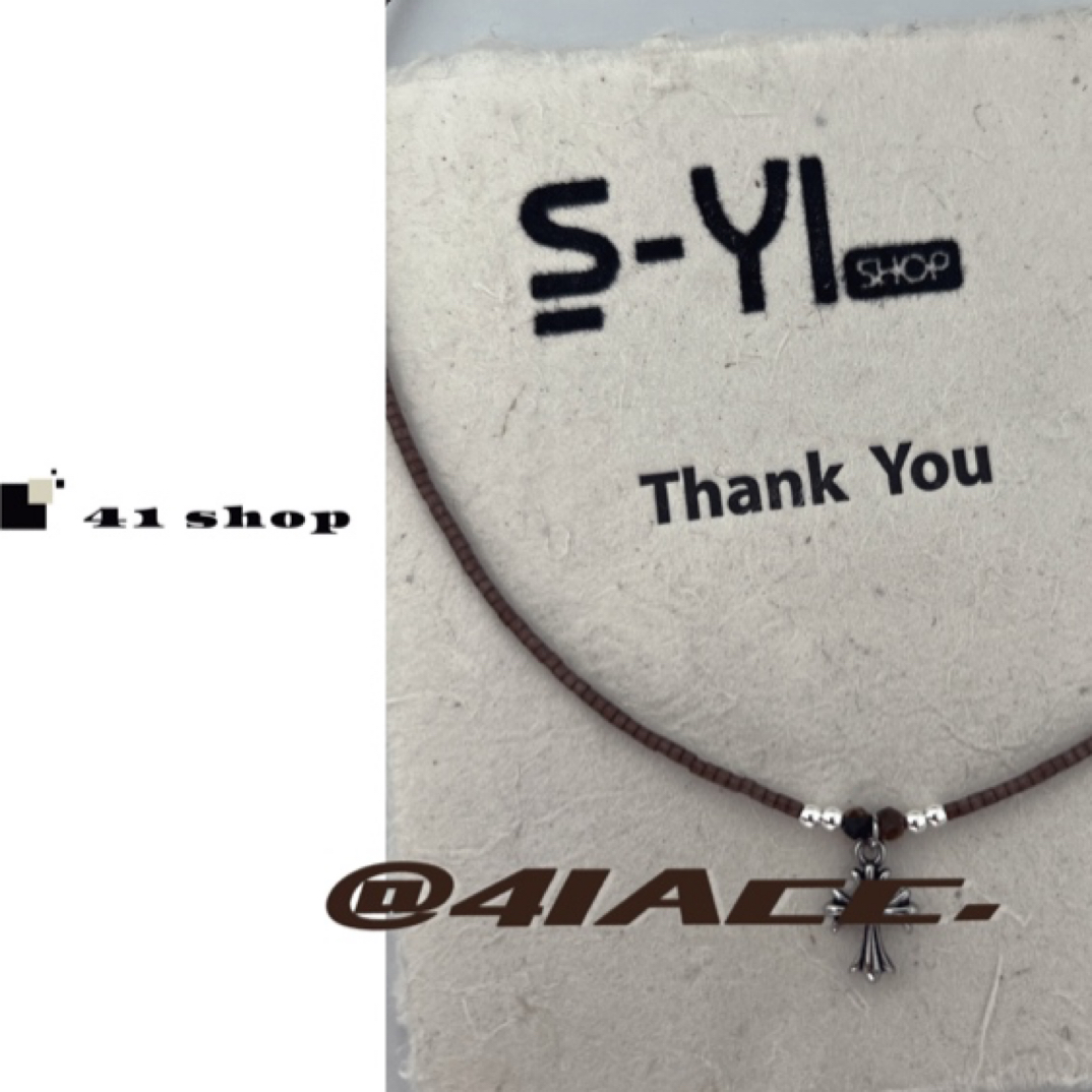 铜合金琉璃项链 A298 棕色管珠串珠系列十字克克锁骨链项链