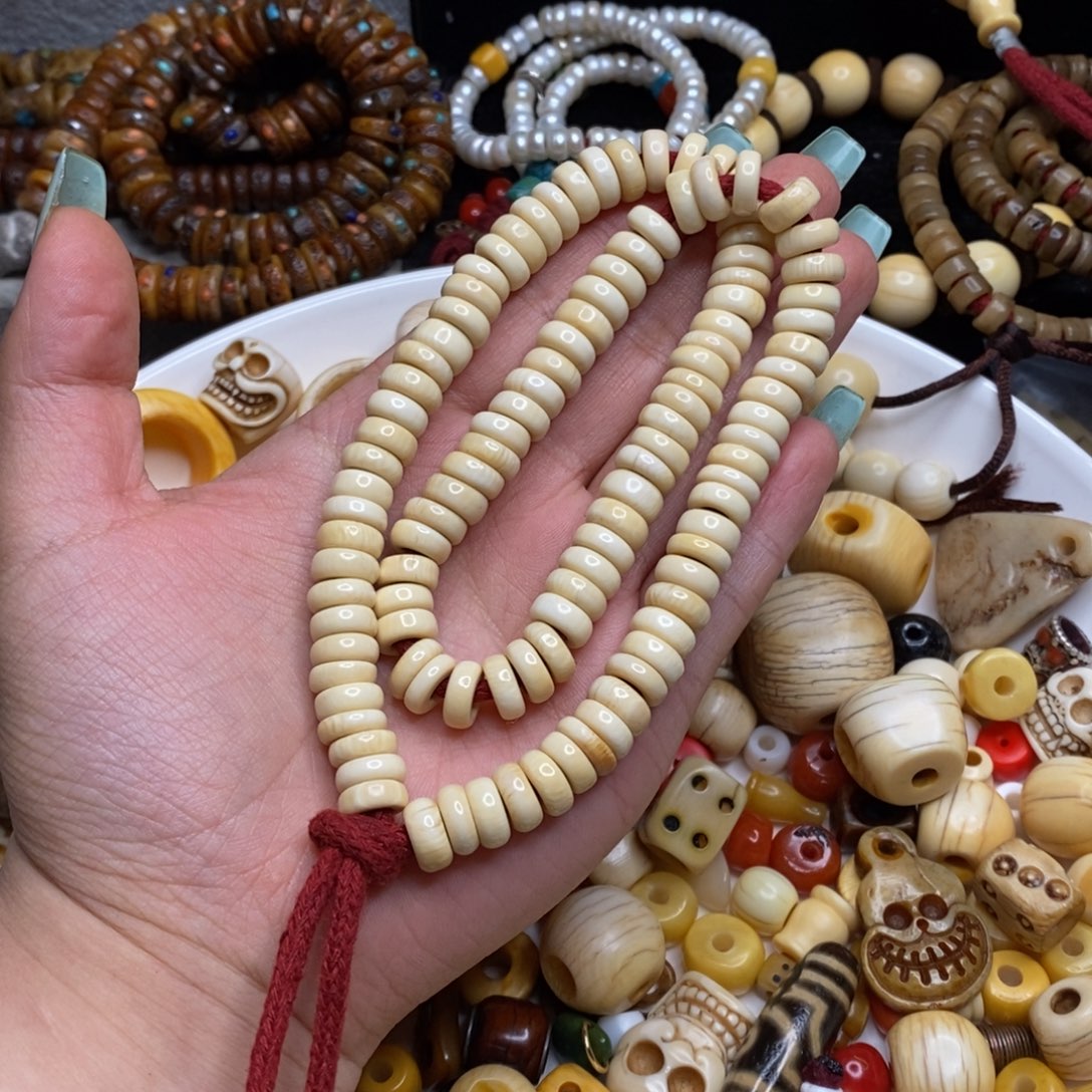 忽**品藏传文玩高白药片108串