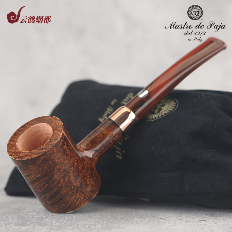 云鹤意大利Mastro de Paja马仕进口石楠木深棕光面锤子烟斗