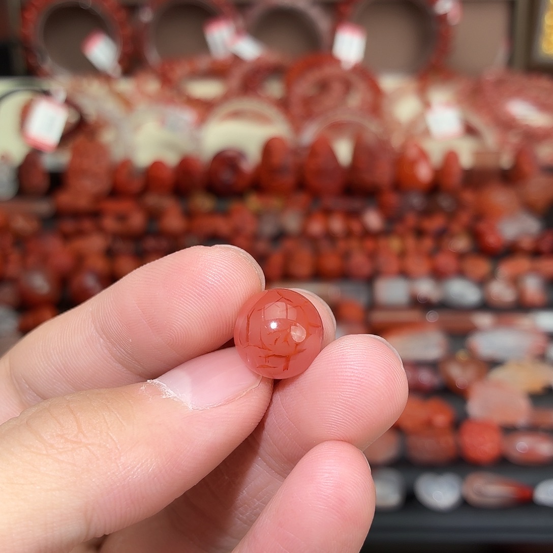 南红玛瑙未镶嵌颈饰单珠12+