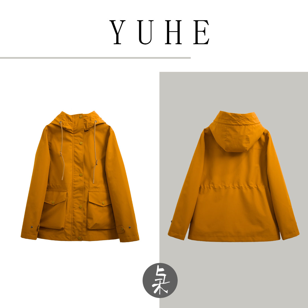 【YU HE】与禾上新春季三色爆款收腰冲锋衣（YH25JK021501）
