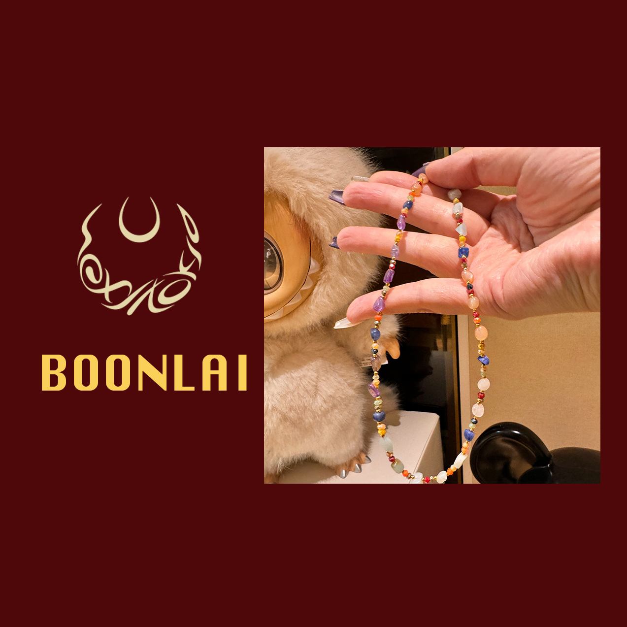 铜合金莫桑石项链 Boonlai 马卡龙色系不规则项链1307