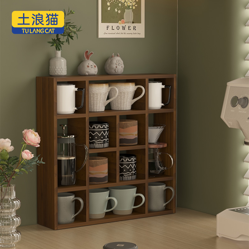 多宝格杯架置物架可上墙防发霉防变形架子储物柜储物架桌面收纳架