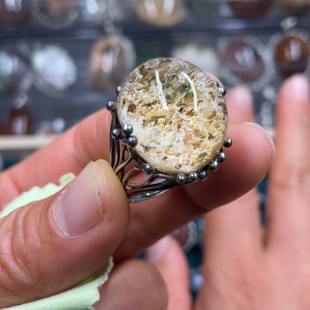 【闪购商品】水晶珠宝半成品银S925镶嵌戒指