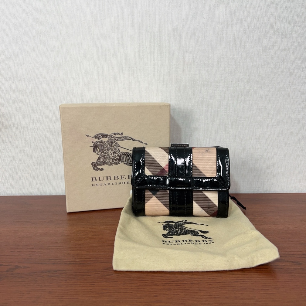 95新 BURBERRY/博柏利 巴宝莉格纹钱包cj7220