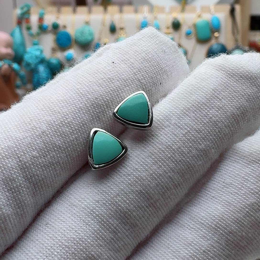 绿松石珠宝奇石银S925镶嵌肉****子