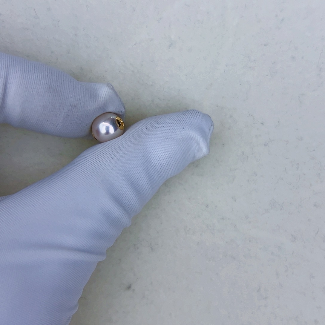 海水珍珠海水akoya路路通吊坠7-8mm18K金镶嵌