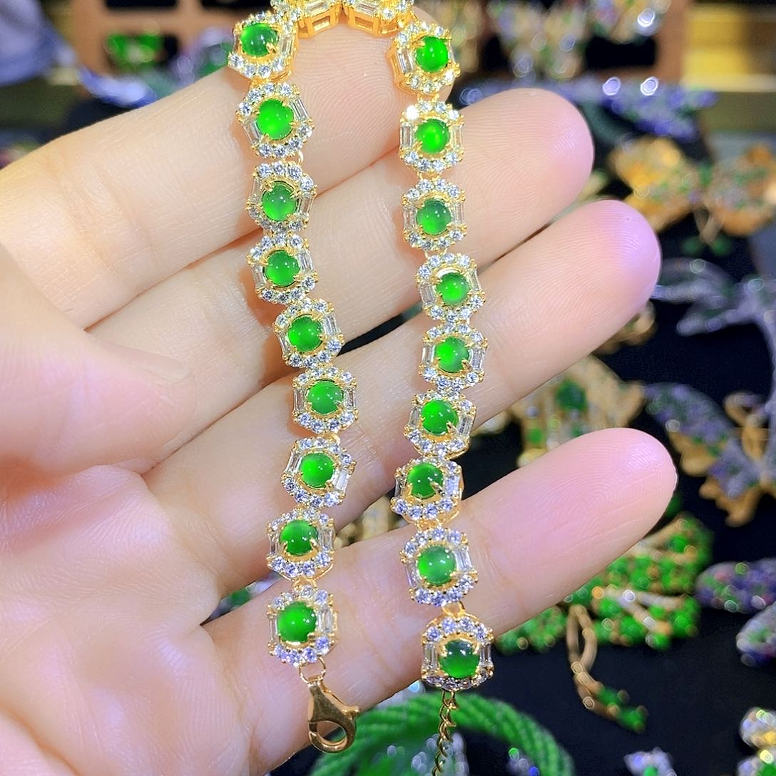 吊坠(不含链)银S925镶嵌翡翠