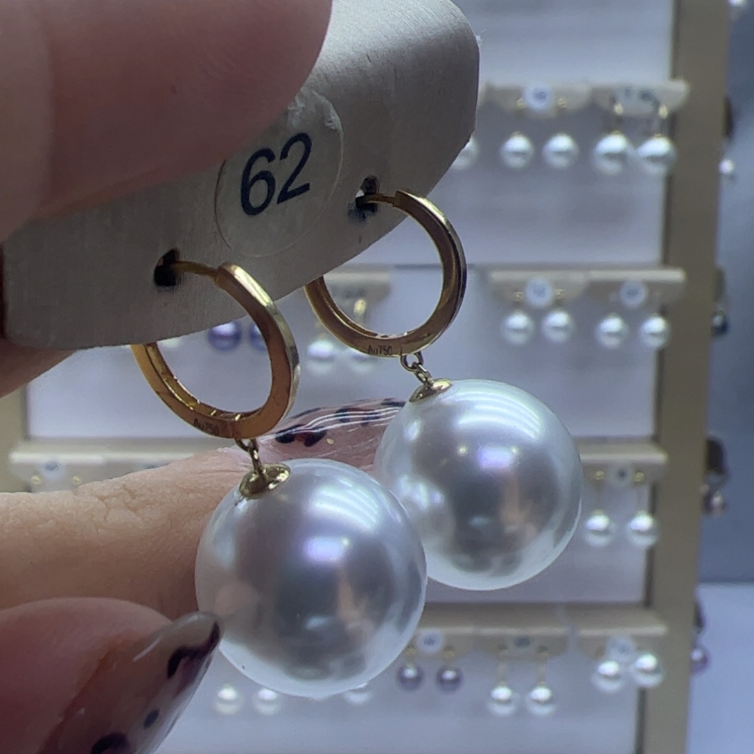 淡水珍珠耳饰18K金镶嵌