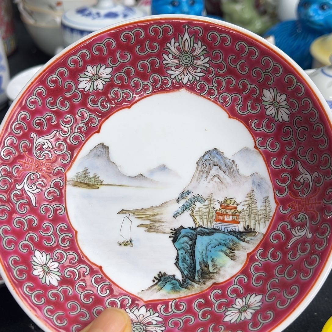 盘景德镇陶瓷粉彩小盘