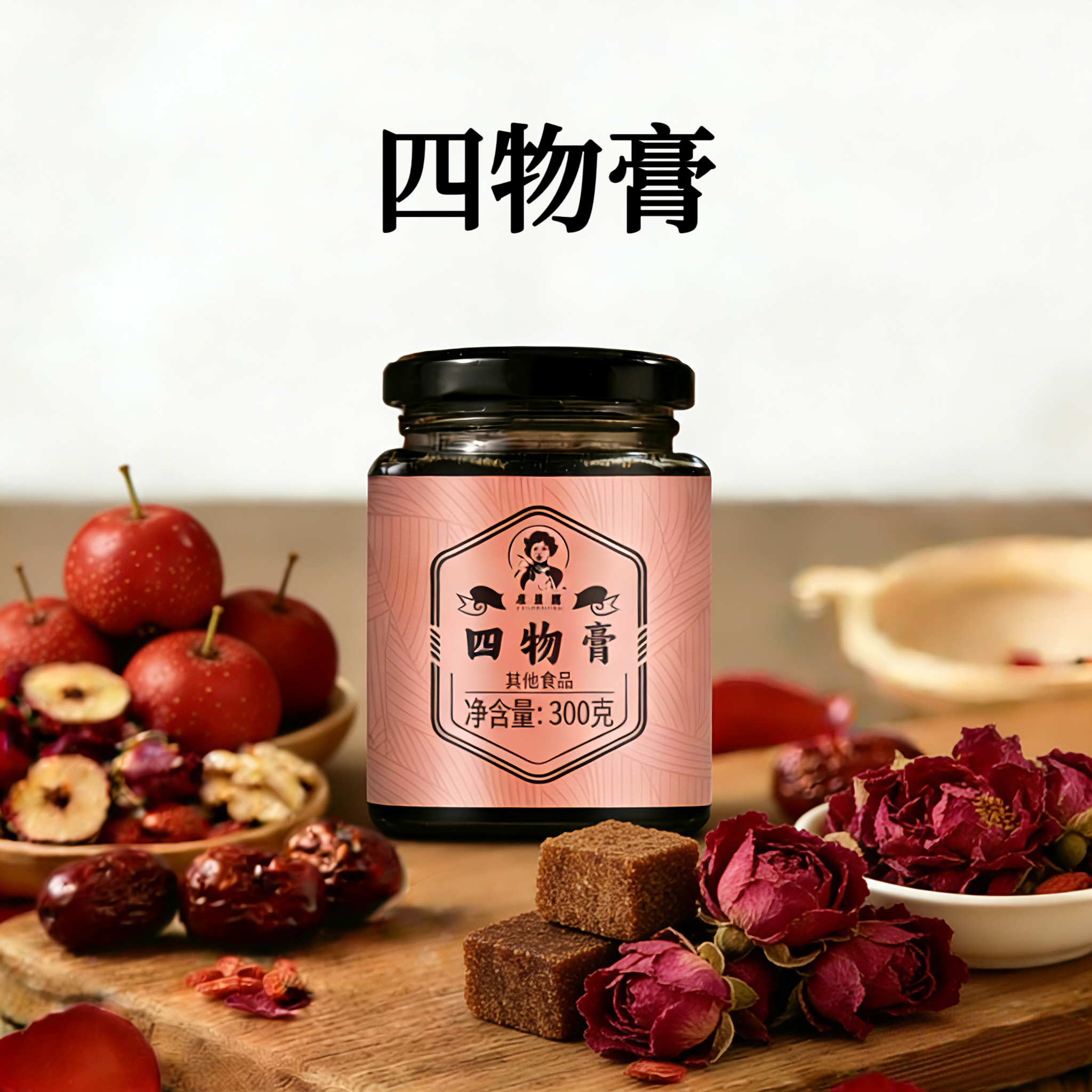 粤盈鲜 四物膏 桃仁红玫瑰女性调养300克/瓶 冲调饮用
