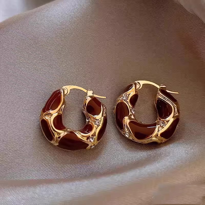 铜合金贝壳耳饰 铜合金贝壳耳饰 铜合金饰品 时尚轻奢气质百搭