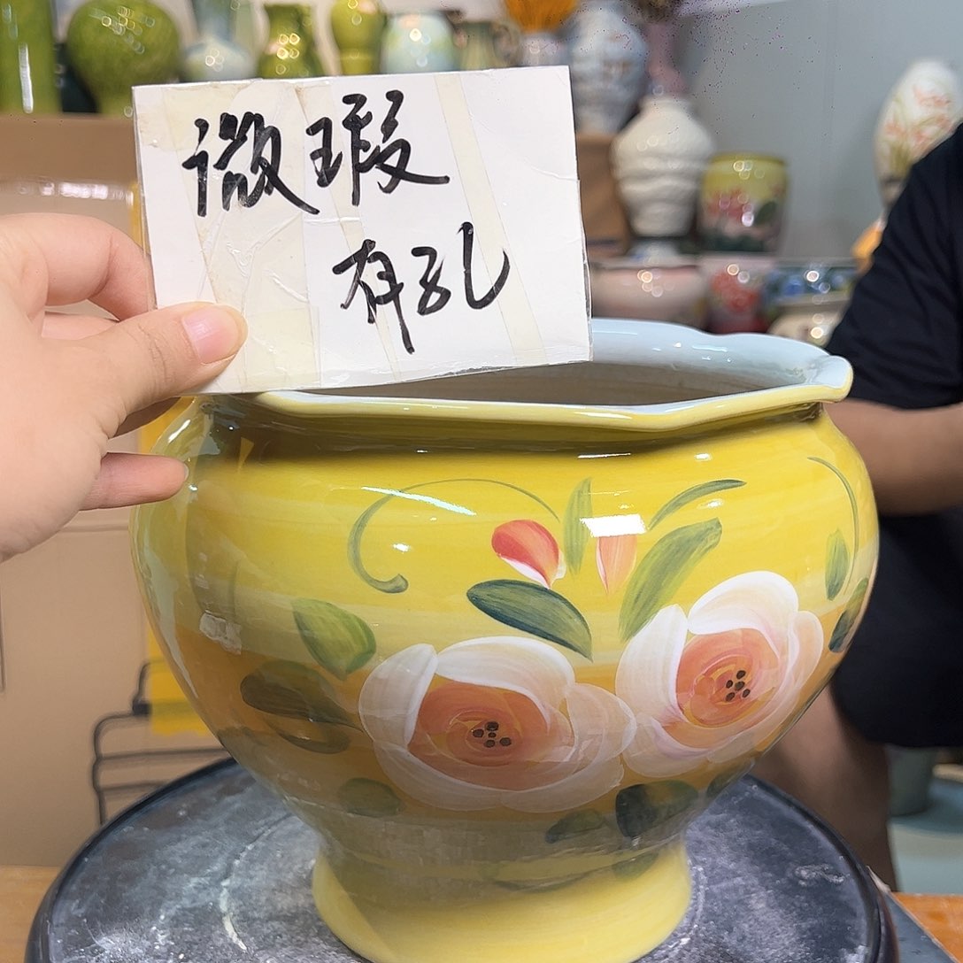 景德镇陶瓷花盆微瑕123