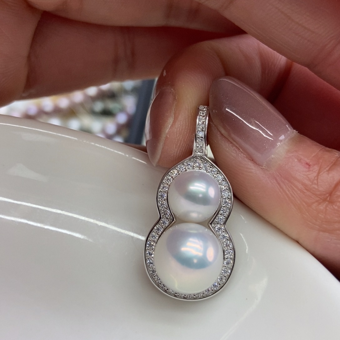 淡水珍珠吊坠(不含链)银S925镶嵌