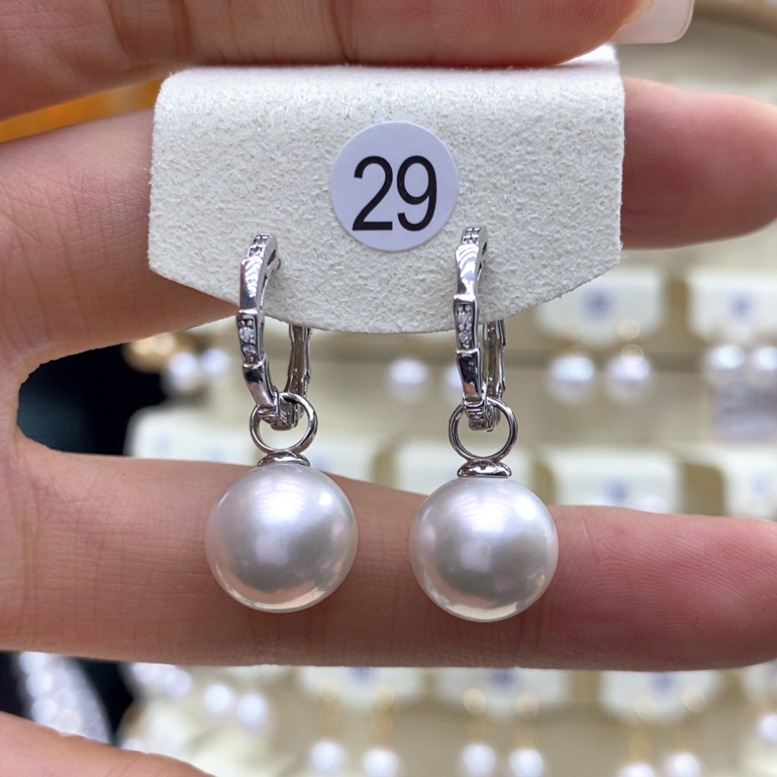 淡水珍珠耳饰银S925镶嵌