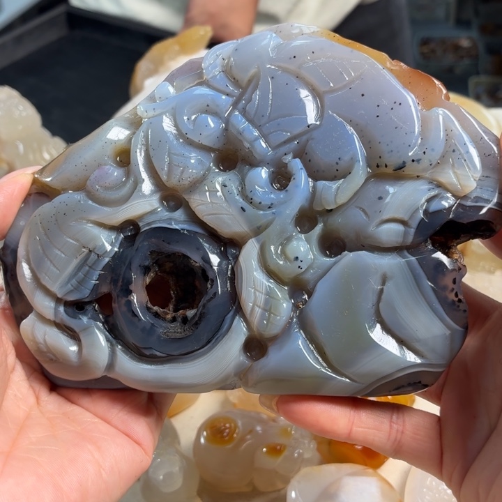 玛瑙/玉髓未镶嵌吊坠(不含链)