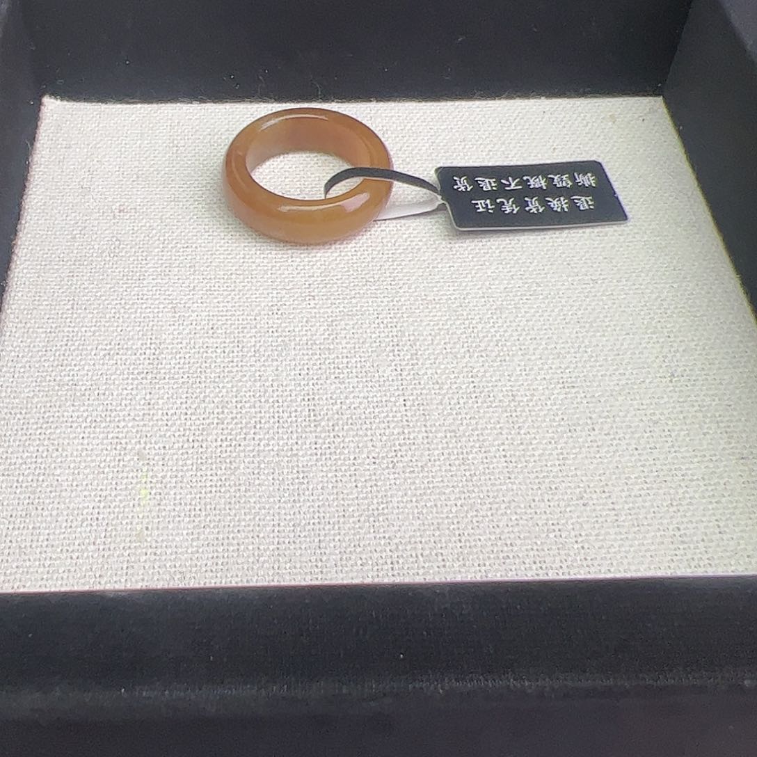 和田玉戒指未镶嵌13号红糖