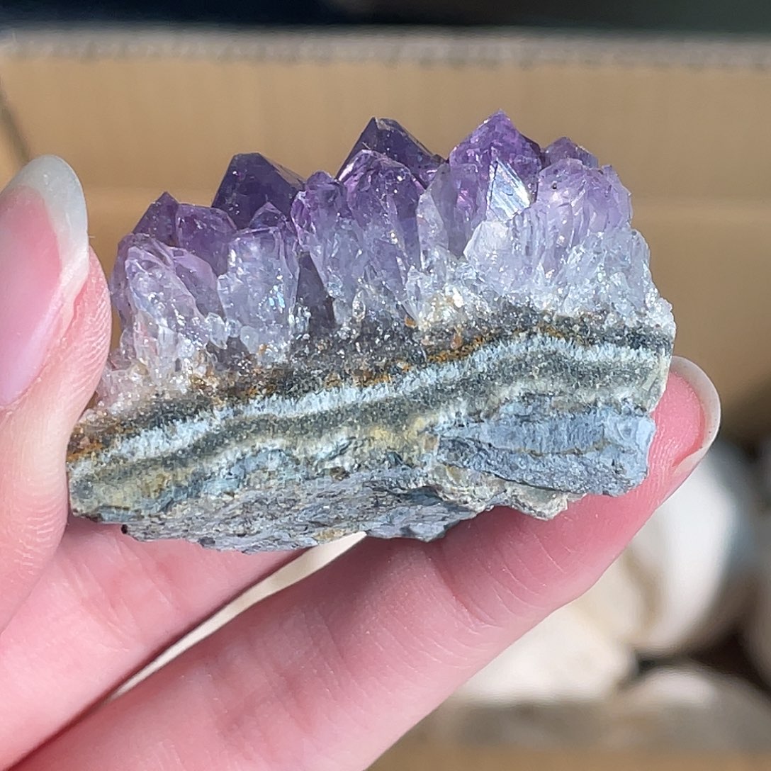 未镶嵌水晶手串紫晶片 12号